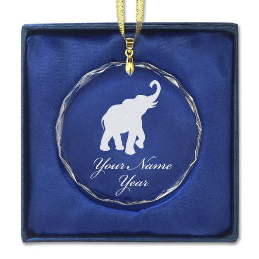 LaserGram Christmas Ornament, Indian Elephant, Personalized Engraving Included (Round Shape)