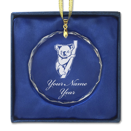 LaserGram Christmas Ornament, Koala Bear, Personalized Engraving Included (Round Shape)