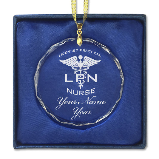LaserGram Christmas Ornament, LPN Licensed Practical Nurse, Personalized Engraving Included (Round Shape)
