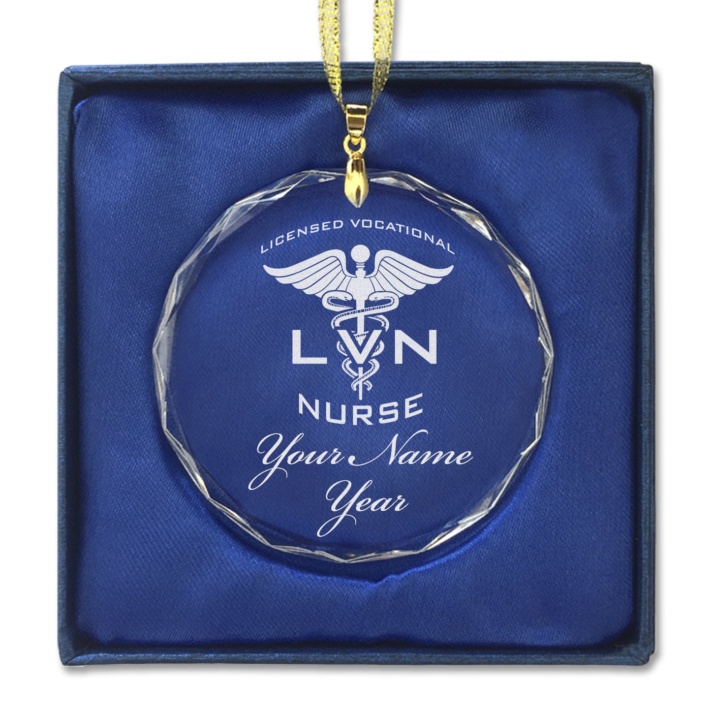 LaserGram Christmas Ornament, LVN Licensed Vocational Nurse, Personalized Engraving Included (Round Shape)