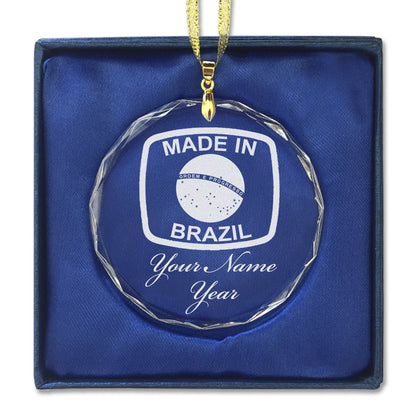 LaserGram Christmas Ornament, Made in Brazil, Personalized Engraving Included (Round Shape)