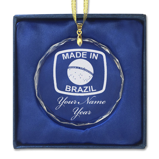 LaserGram Christmas Ornament, Made in Brazil, Personalized Engraving Included (Round Shape)