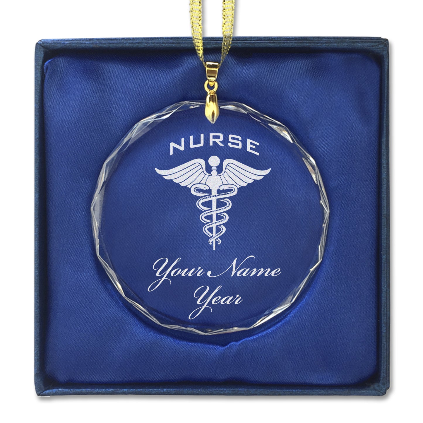 LaserGram Christmas Ornament, Nurse, Personalized Engraving Included (Round Shape)