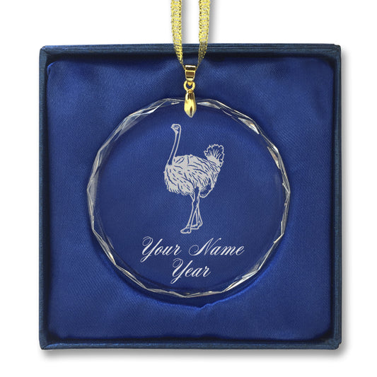 LaserGram Christmas Ornament, Ostrich, Personalized Engraving Included (Round Shape)