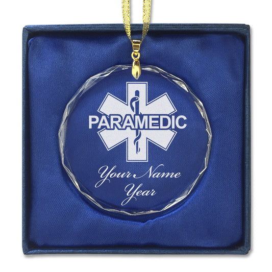 LaserGram Christmas Ornament, Paramedic, Personalized Engraving Included (Round Shape)