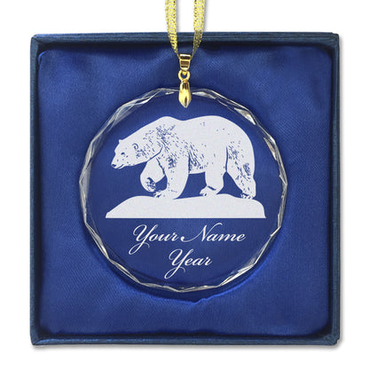 LaserGram Christmas Ornament, Polar Bear, Personalized Engraving Included (Round Shape)