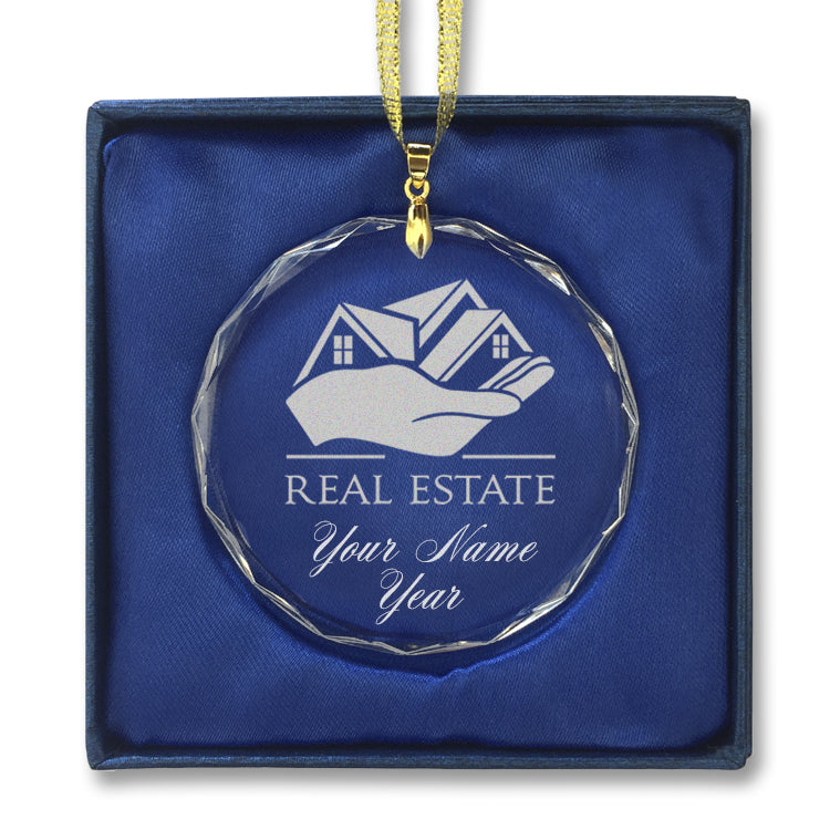 LaserGram Christmas Ornament, Real Estate, Personalized Engraving Included (Round Shape)