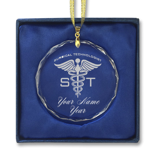 LaserGram Christmas Ornament, ST Surgical Technologist, Personalized Engraving Included (Round Shape)