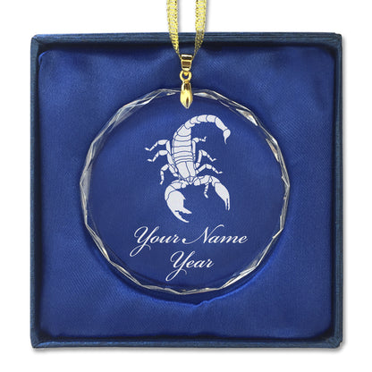 LaserGram Christmas Ornament, Scorpion, Personalized Engraving Included (Round Shape)