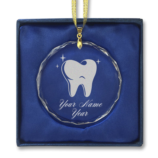 LaserGram Christmas Ornament, Tooth, Personalized Engraving Included (Round Shape)