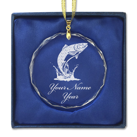 LaserGram Christmas Ornament, Trout Fish, Personalized Engraving Included (Round Shape)