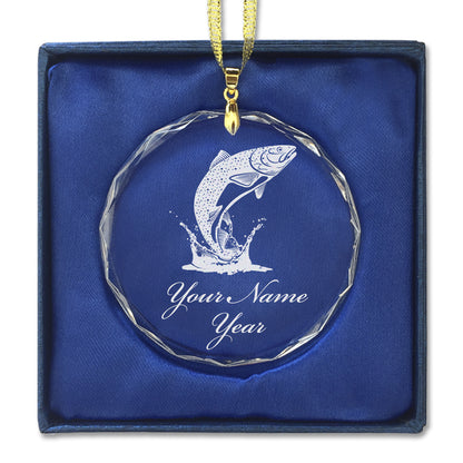 LaserGram Christmas Ornament, Trout Fish, Personalized Engraving Included (Round Shape)