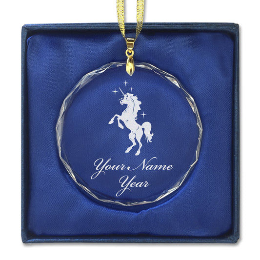 LaserGram Christmas Ornament, Unicorn, Personalized Engraving Included (Round Shape)