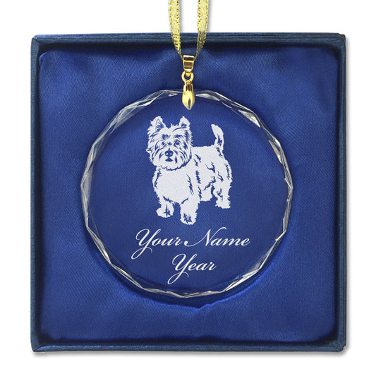 LaserGram Christmas Ornament, West Highland Terrier Dog, Personalized Engraving Included (Round Shape)