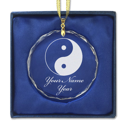 LaserGram Christmas Ornament, Yin Yang, Personalized Engraving Included (Round Shape)