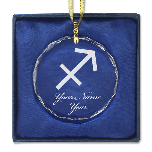 LaserGram Christmas Ornament, Zodiac Sign Sagittarius, Personalized Engraving Included (Round Shape)