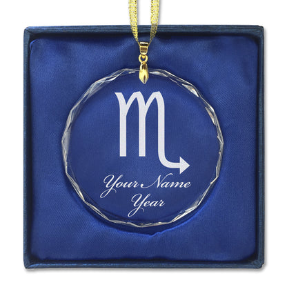 LaserGram Christmas Ornament, Zodiac Sign Scorpio, Personalized Engraving Included (Round Shape)