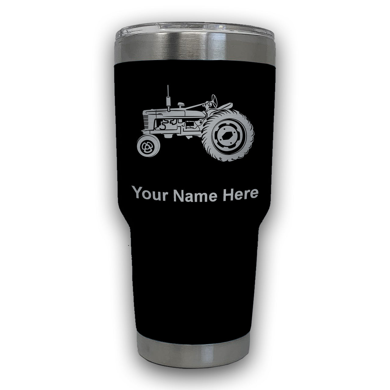 LaserGram 30oz Tumbler Mug, Old Farm Tractor, Personalized Engraving Included