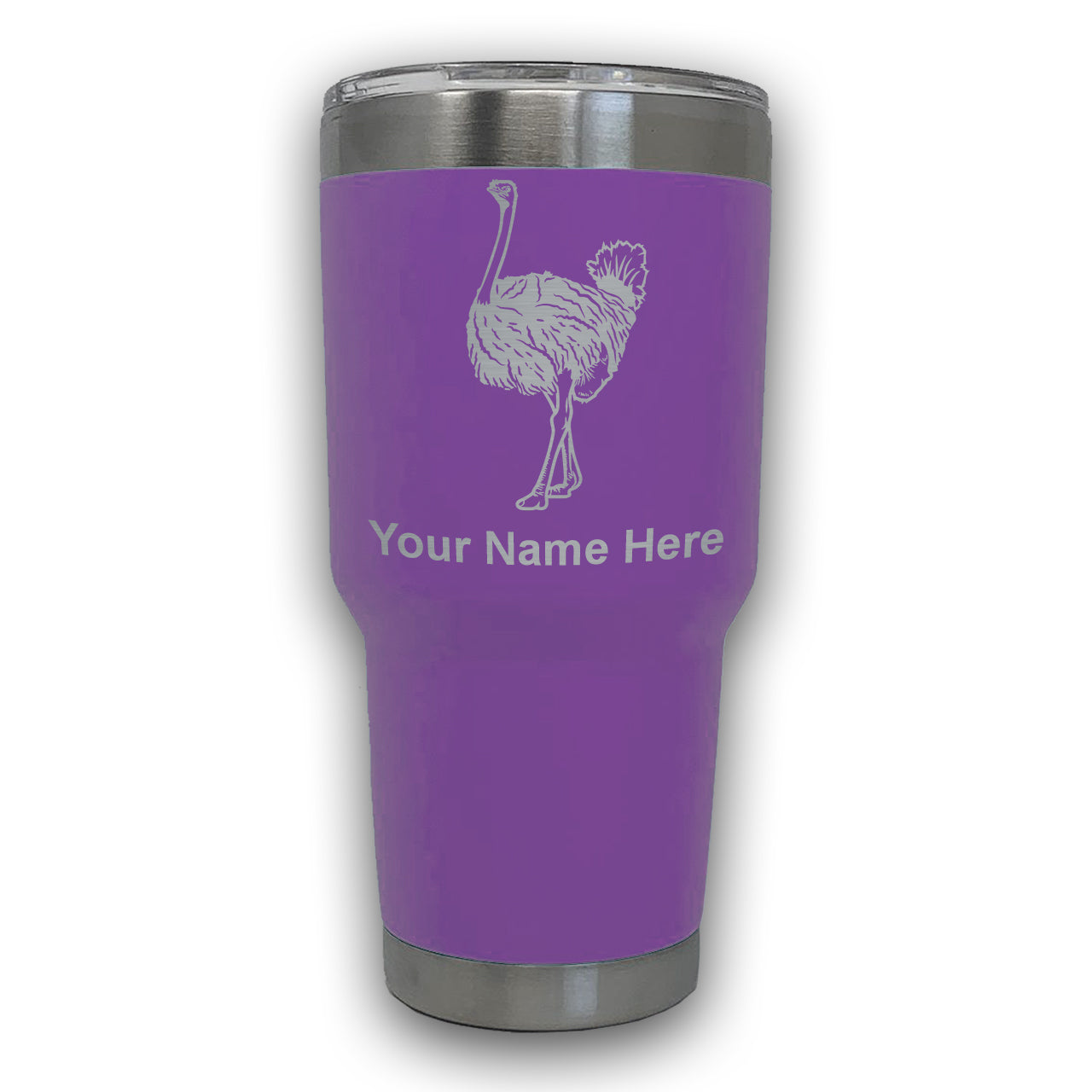 LaserGram 30oz Tumbler Mug, Ostrich, Personalized Engraving Included