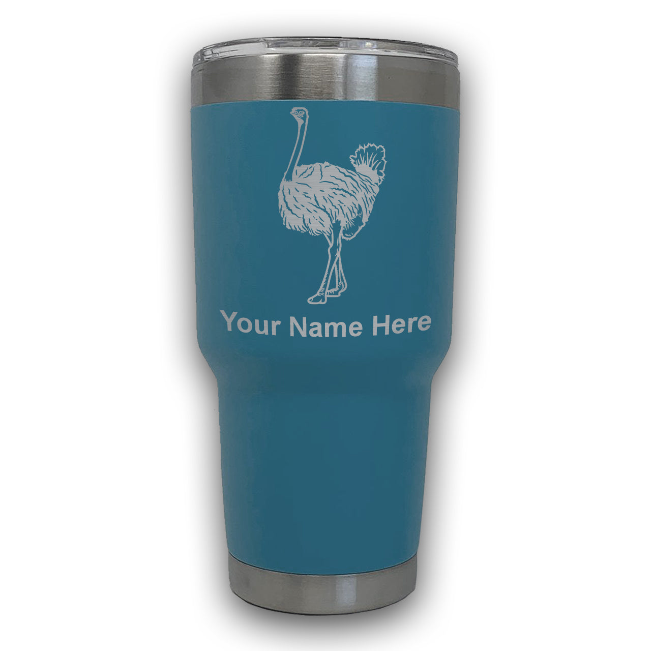 LaserGram 30oz Tumbler Mug, Ostrich, Personalized Engraving Included