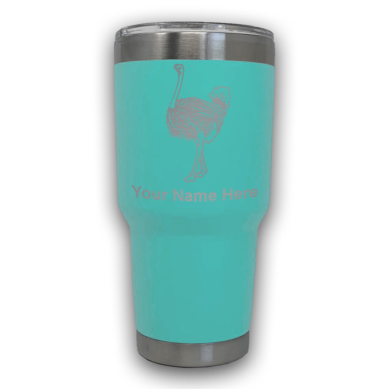 LaserGram 30oz Tumbler Mug, Ostrich, Personalized Engraving Included