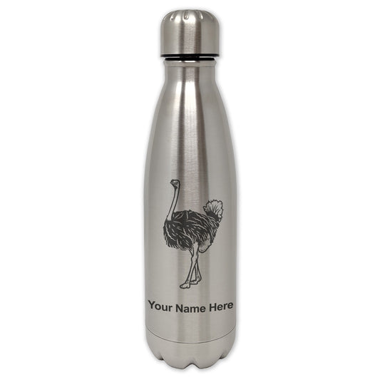 LaserGram Single Wall Water Bottle, Ostrich, Personalized Engraving Included