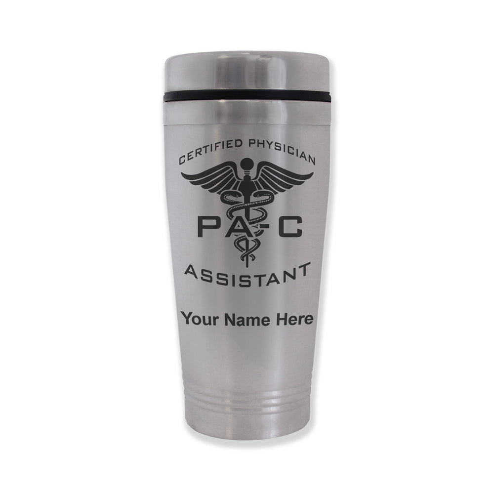 Commuter Travel Mug, PA-C Certified Physician Assistant, Personalized Engraving Included