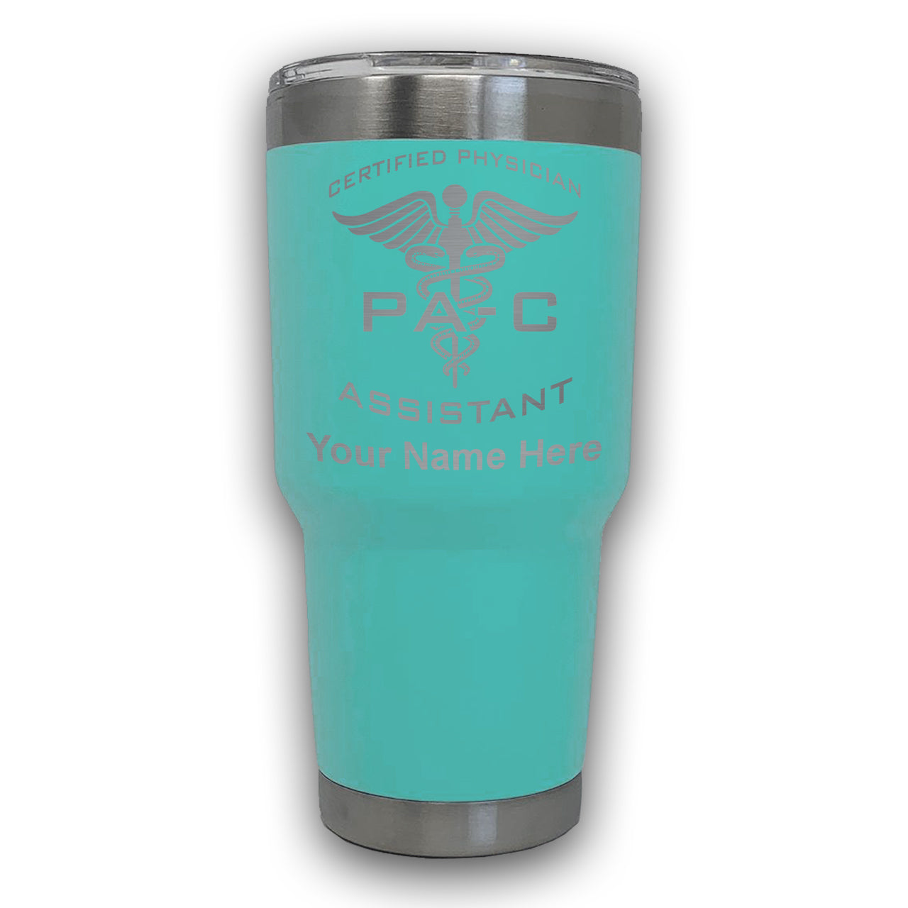 LaserGram 30oz Tumbler Mug, PA-C Certified Physician Assistant, Personalized Engraving Included