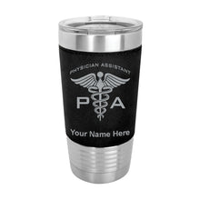 Load image into Gallery viewer, 20oz Faux Leather Tumbler Mug, PA Physician Assistant, Personalized Engraving Included - LaserGram Custom Engraved Gifts
