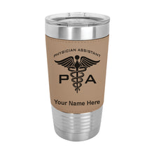Load image into Gallery viewer, 20oz Faux Leather Tumbler Mug, PA Physician Assistant, Personalized Engraving Included - LaserGram Custom Engraved Gifts
