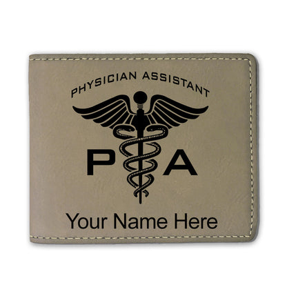 Faux Leather Bi-Fold Wallet, PA Physician Assistant, Personalized Engraving Included