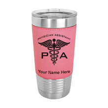 Load image into Gallery viewer, 20oz Faux Leather Tumbler Mug, PA Physician Assistant, Personalized Engraving Included - LaserGram Custom Engraved Gifts

