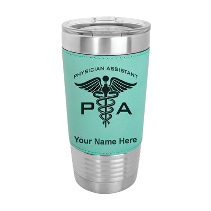 20oz Faux Leather Tumbler Mug, PA Physician Assistant, Personalized Engraving Included - LaserGram Custom Engraved Gifts