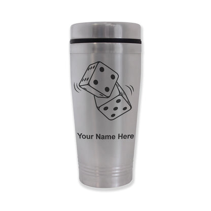 Commuter Travel Mug, Pair of Dice, Personalized Engraving Included