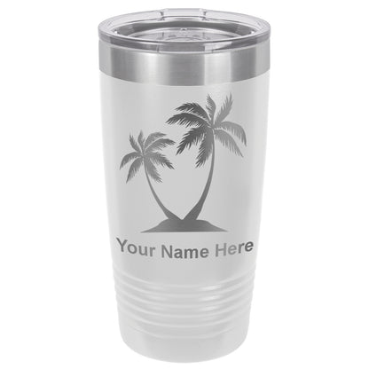 20oz Vacuum Insulated Tumbler Mug, Palm Trees, Personalized Engraving Included