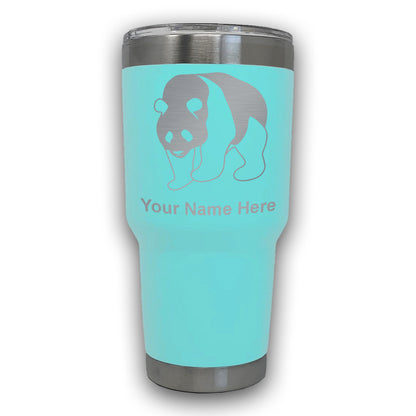 LaserGram 30oz Tumbler Mug, Panda Bear, Personalized Engraving Included