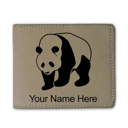 Faux Leather Bi-Fold Wallet, Panda Bear, Personalized Engraving Included