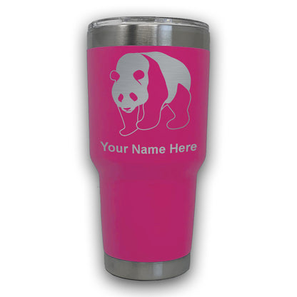 LaserGram 30oz Tumbler Mug, Panda Bear, Personalized Engraving Included