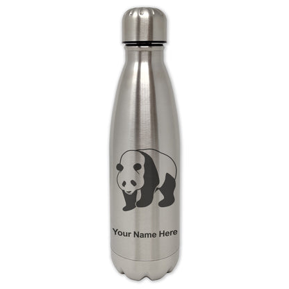 LaserGram Single Wall Water Bottle, Panda Bear, Personalized Engraving Included