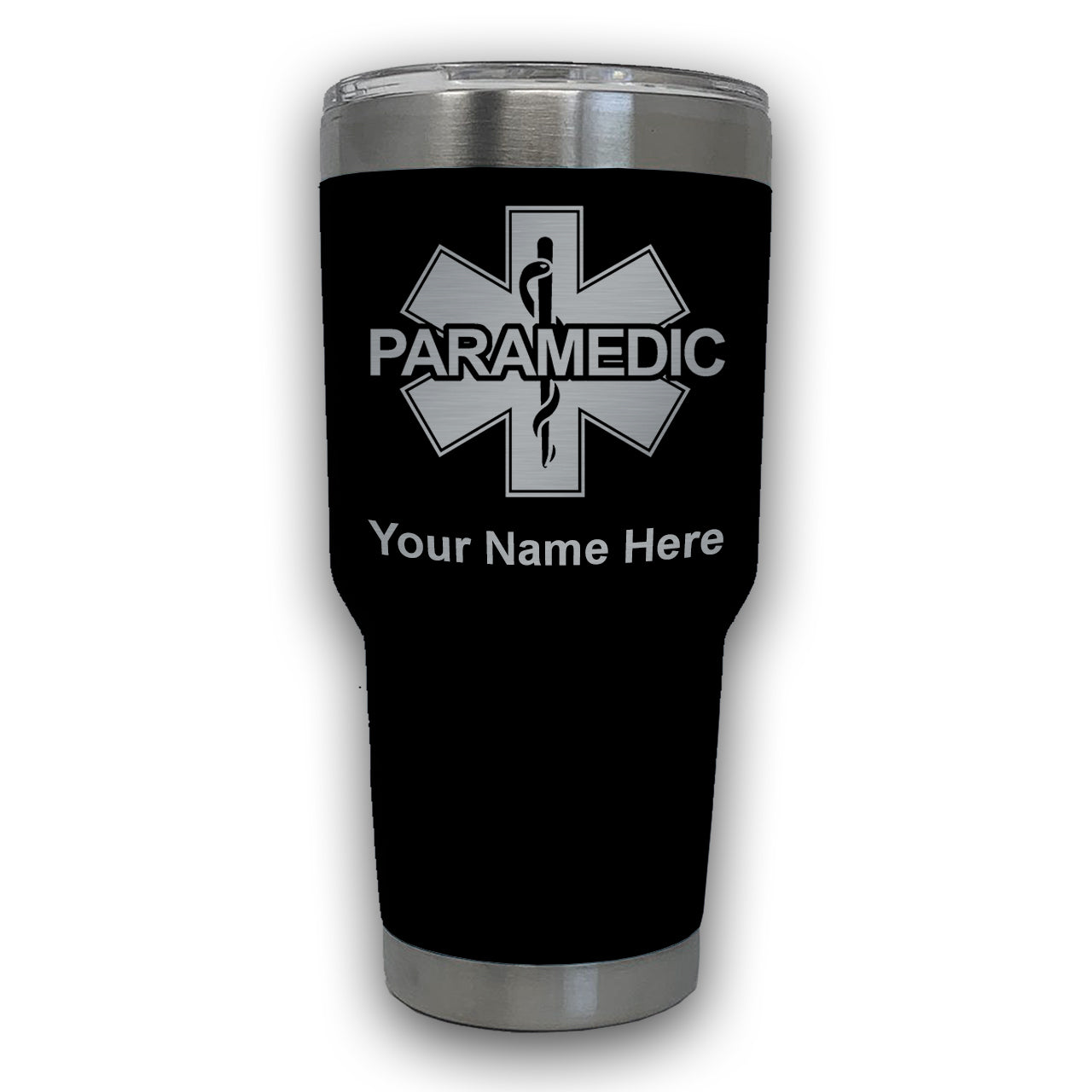 LaserGram 30oz Tumbler Mug, Paramedic, Personalized Engraving Included