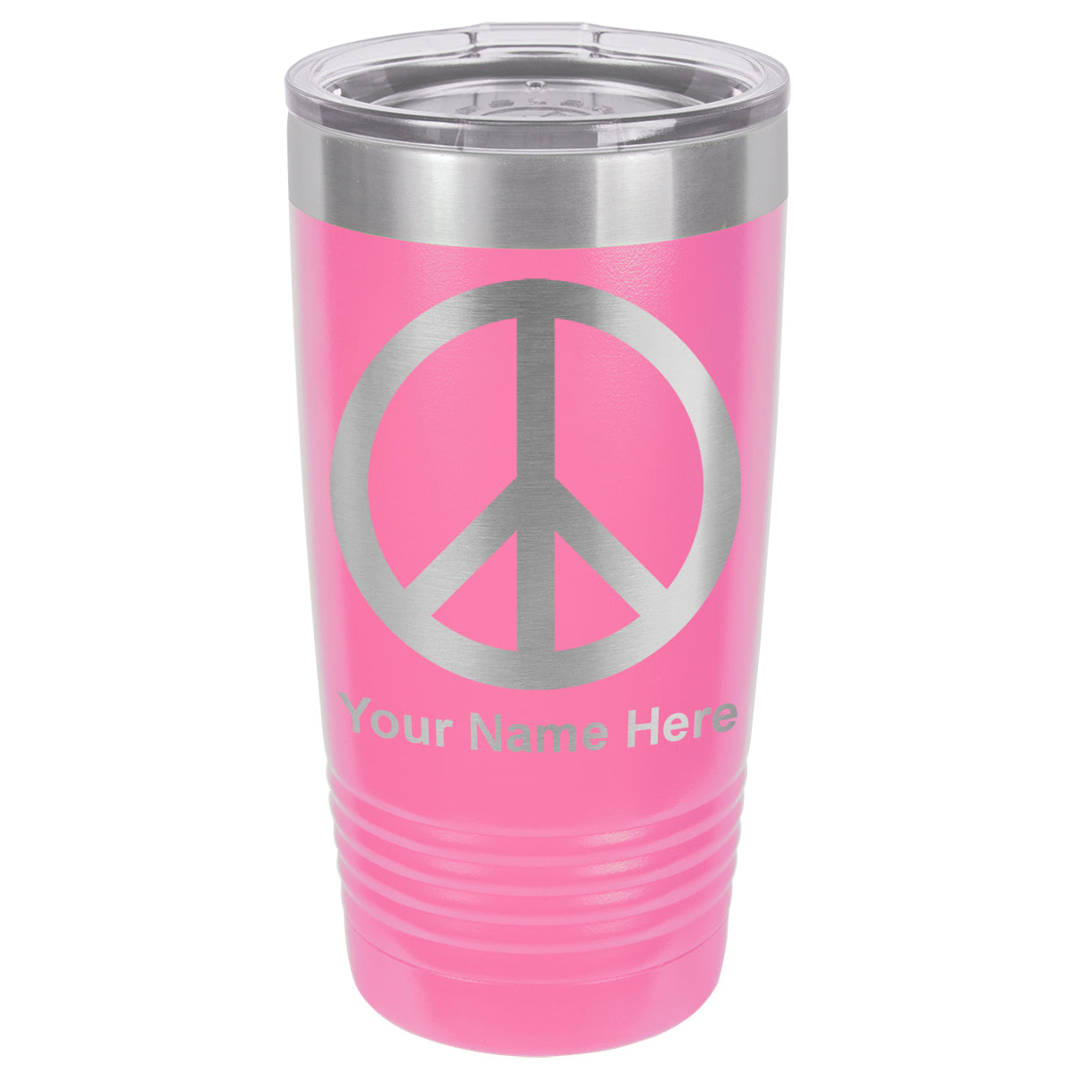 20oz Vacuum Insulated Tumbler Mug, Peace Sign, Personalized Engraving Included