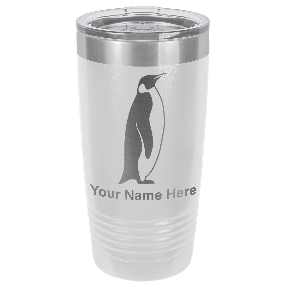 20oz Vacuum Insulated Tumbler Mug, Penguin, Personalized Engraving Included