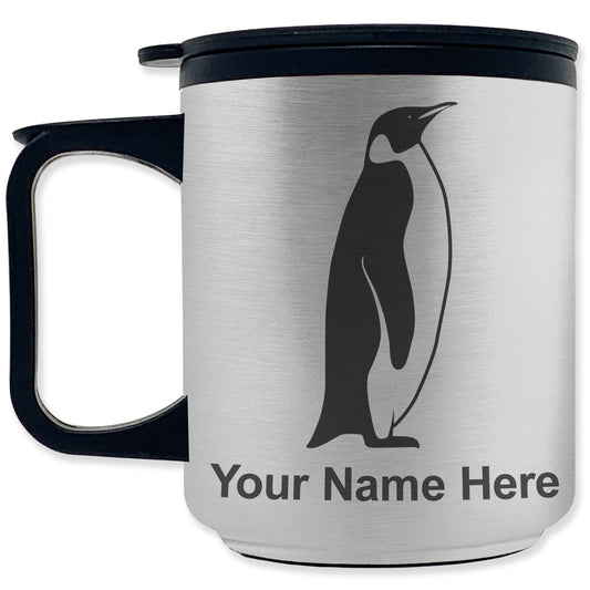 Coffee Travel Mug, Penguin, Personalized Engraving Included