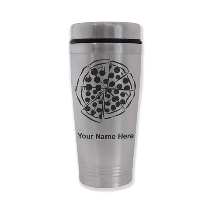 Commuter Travel Mug, Pizza, Personalized Engraving Included