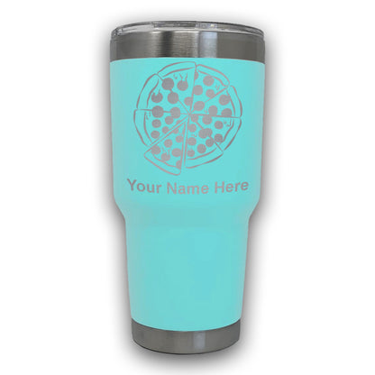 LaserGram 30oz Tumbler Mug, Pizza, Personalized Engraving Included