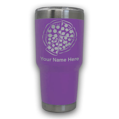 LaserGram 30oz Tumbler Mug, Pizza, Personalized Engraving Included