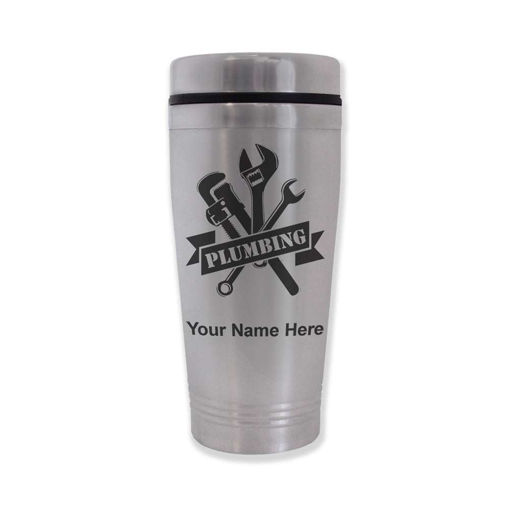 Commuter Travel Mug, Plumbing, Personalized Engraving Included