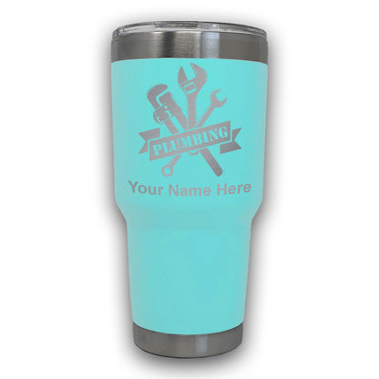 LaserGram 30oz Tumbler Mug, Plumbing, Personalized Engraving Included