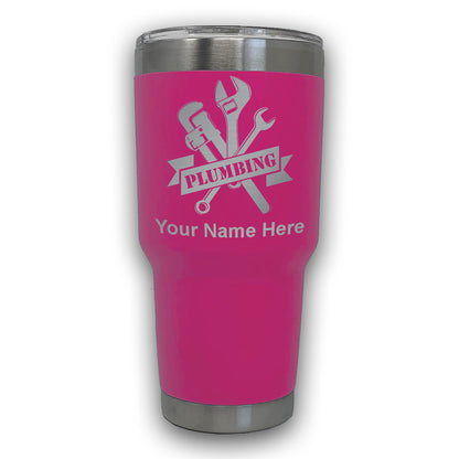 LaserGram 30oz Tumbler Mug, Plumbing, Personalized Engraving Included