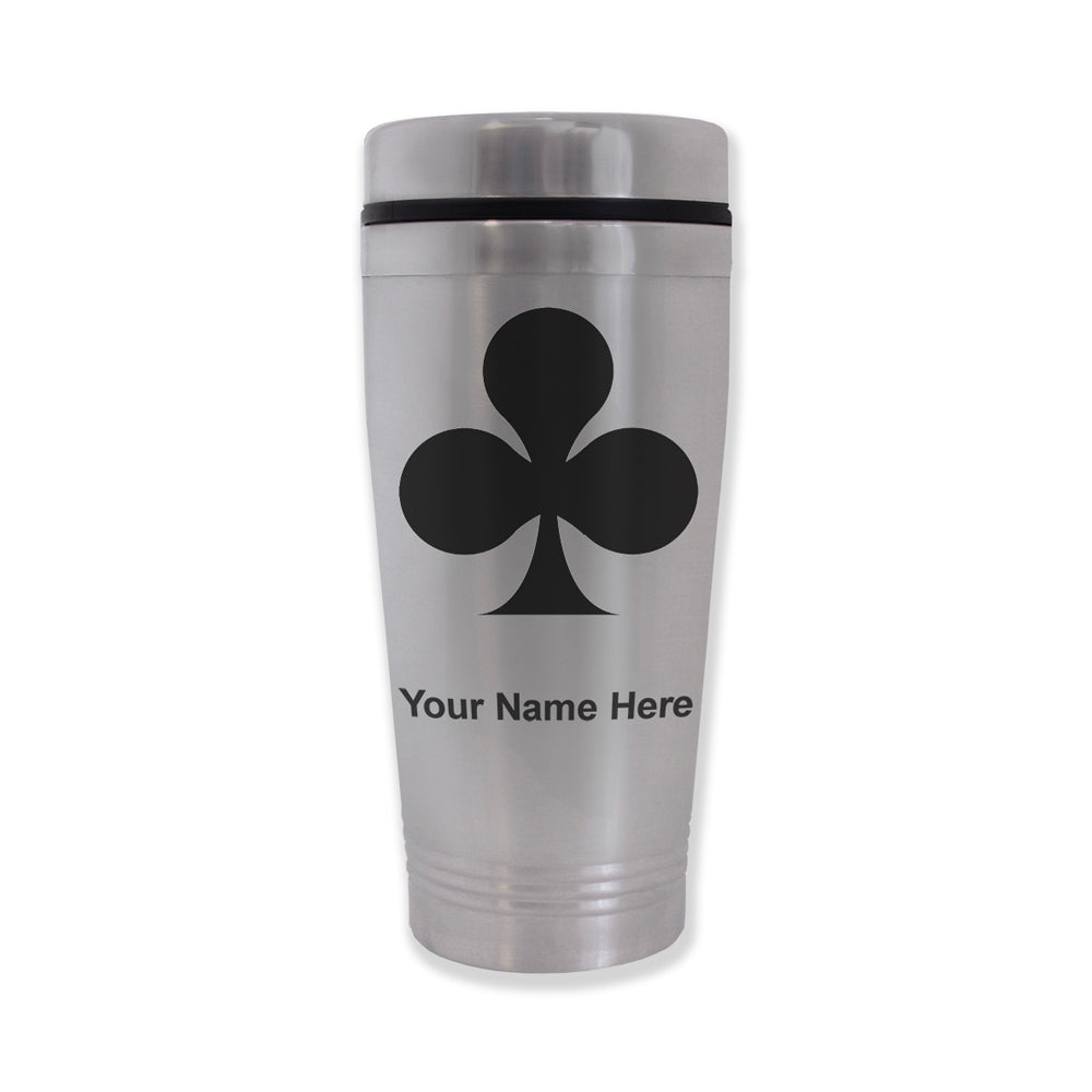 Commuter Travel Mug, Poker Clubs, Personalized Engraving Included